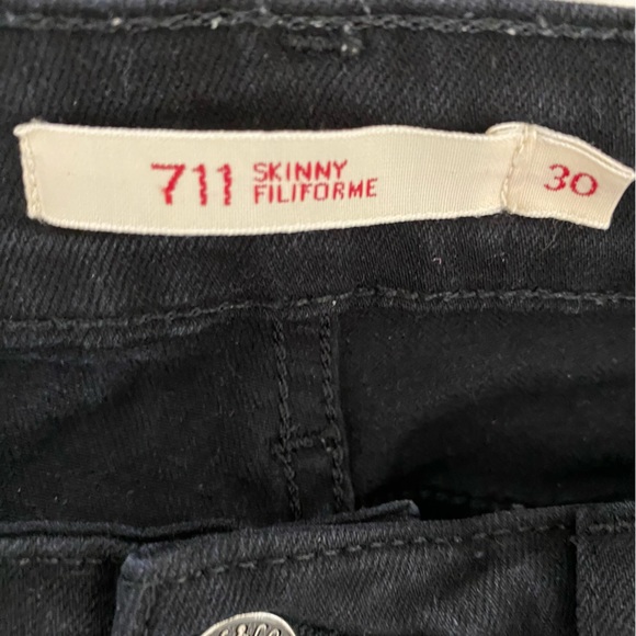 Levis - 711 Skinny Filiforme - Black Size 30 - Picture 7 of 10